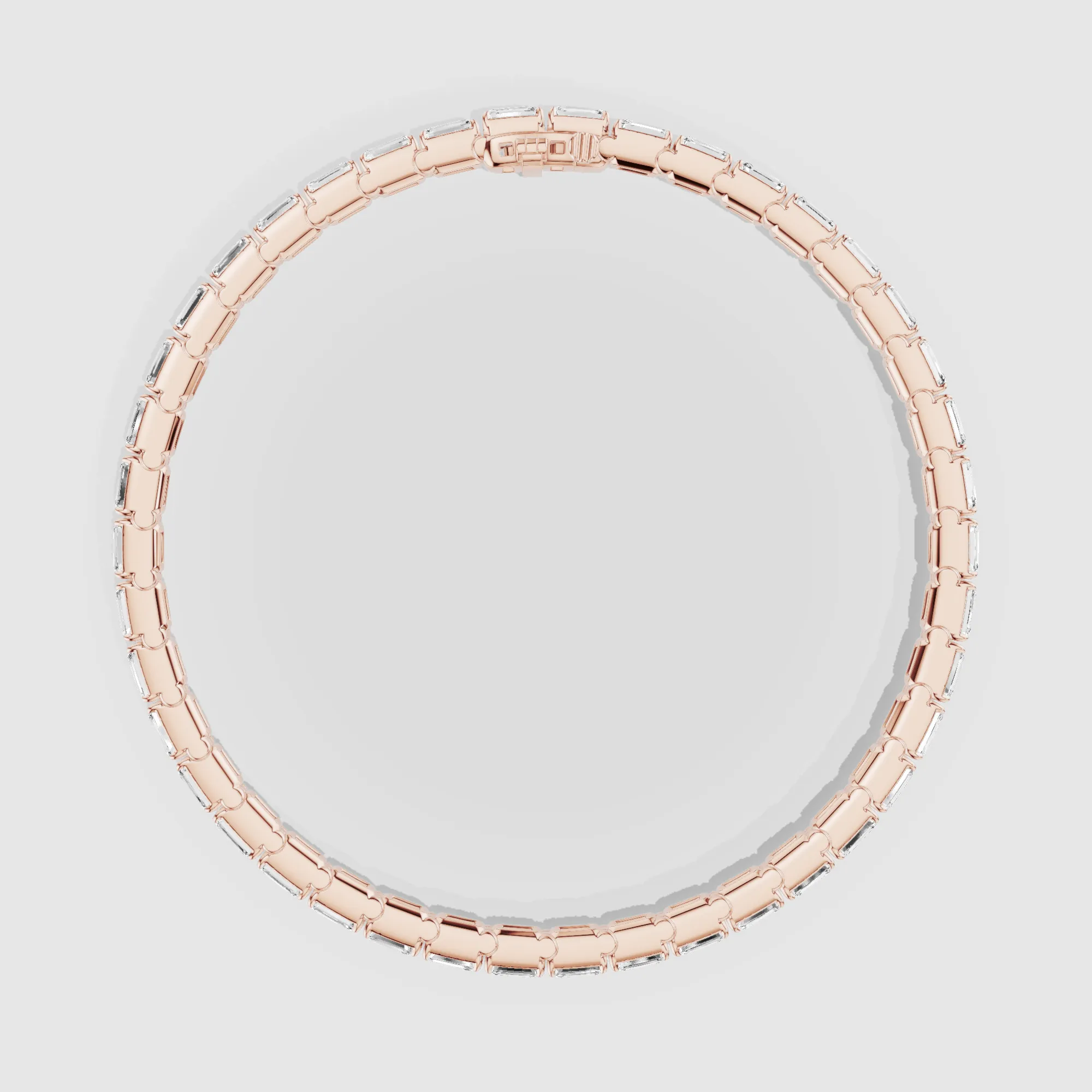 Horizontal Tennis Bracelet-Emerald Cut