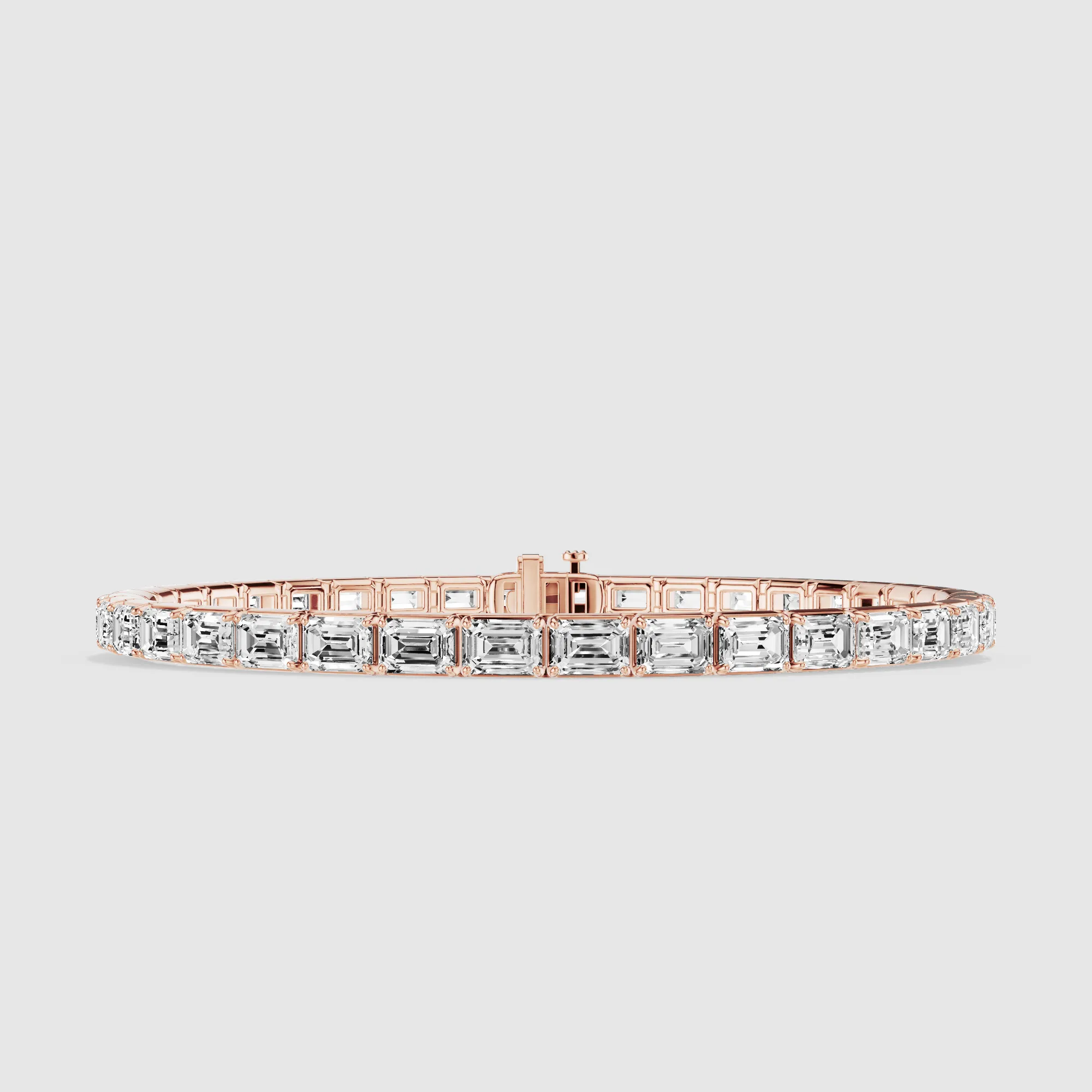Horizontal Tennis Bracelet-Emerald Cut