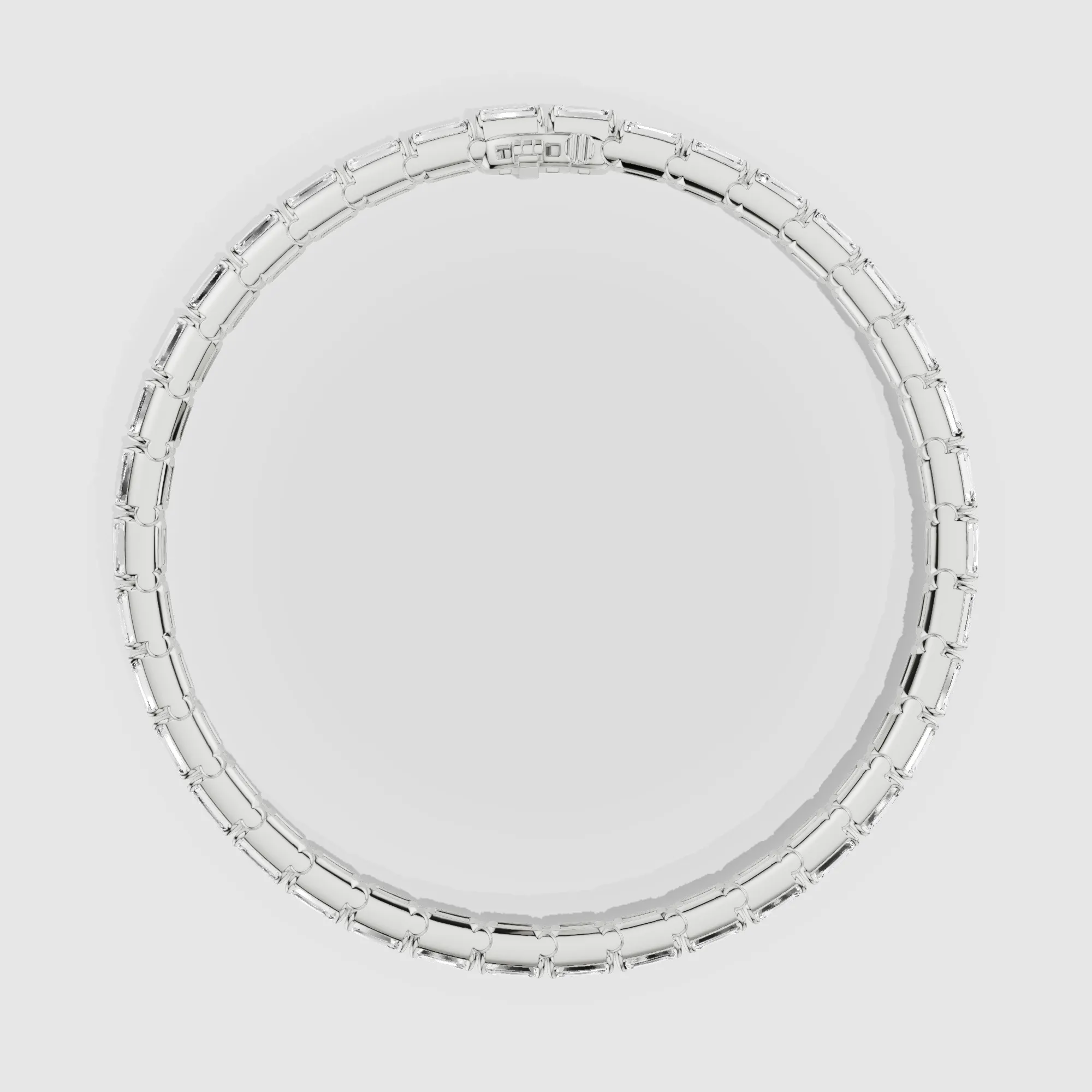 Horizontal Tennis Bracelet-Emerald Cut