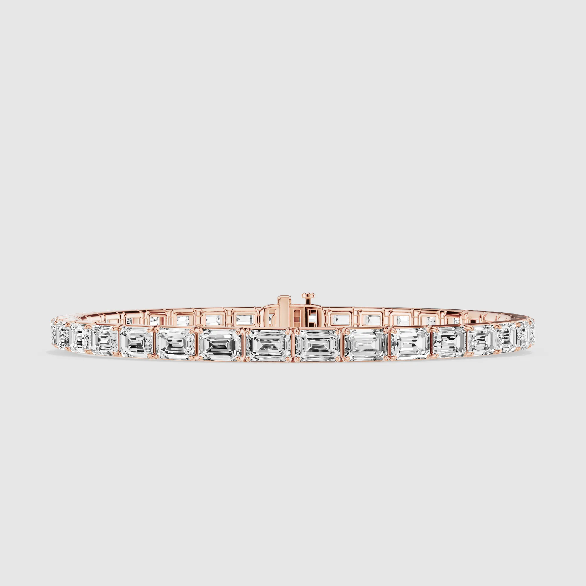 Horizontal Tennis Bracelet-Emerald Cut