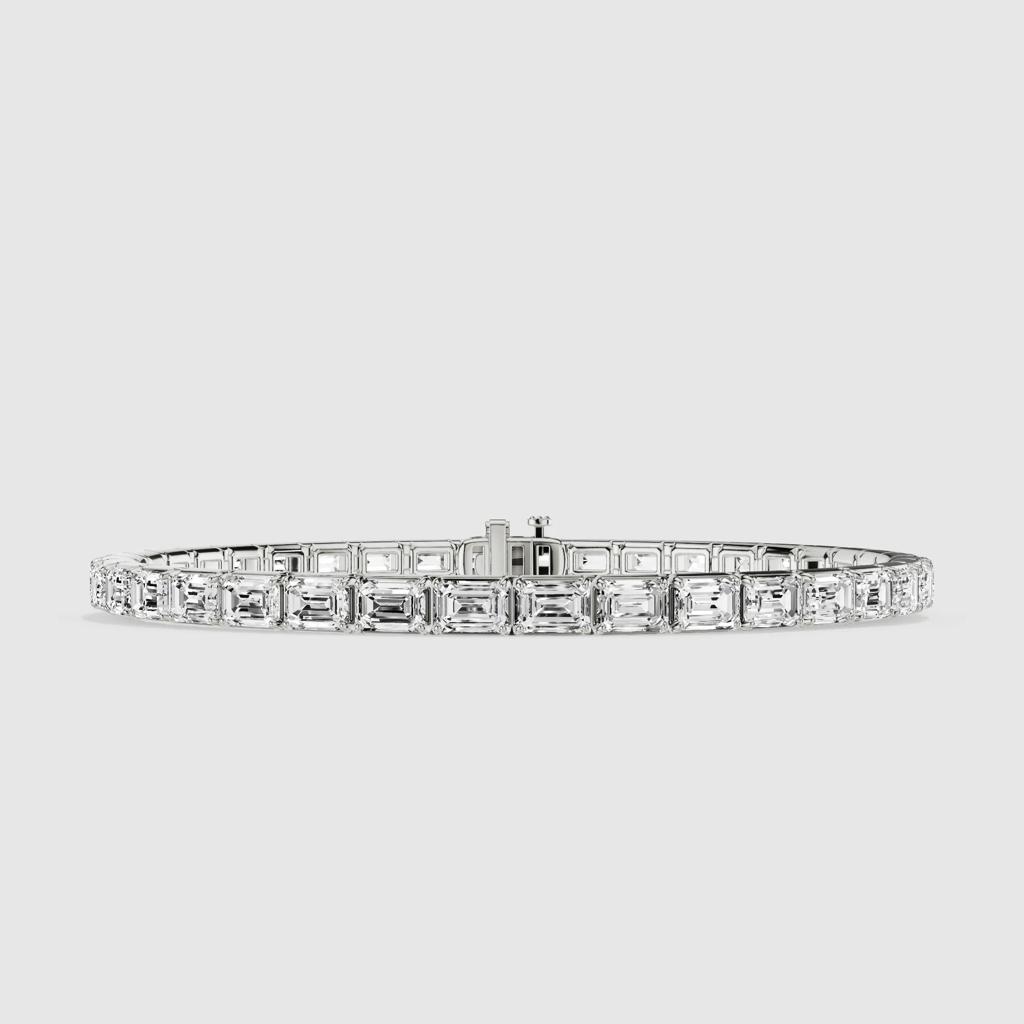 Horizontal Tennis Bracelet-Emerald Cut