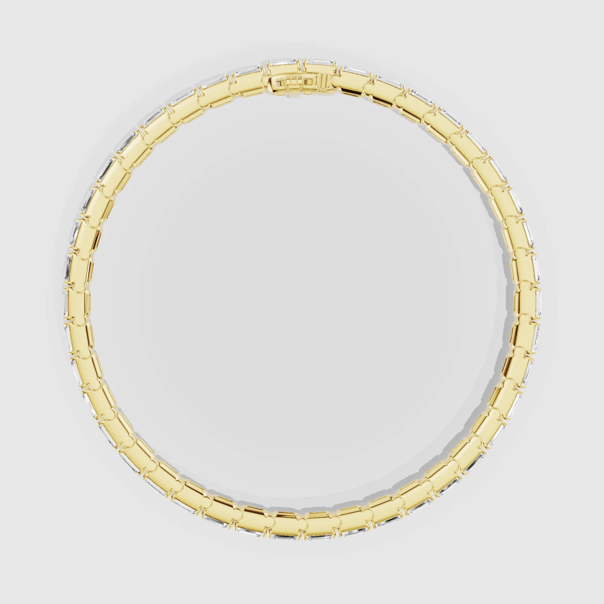 Horizontal Tennis Bracelet-Emerald Cut