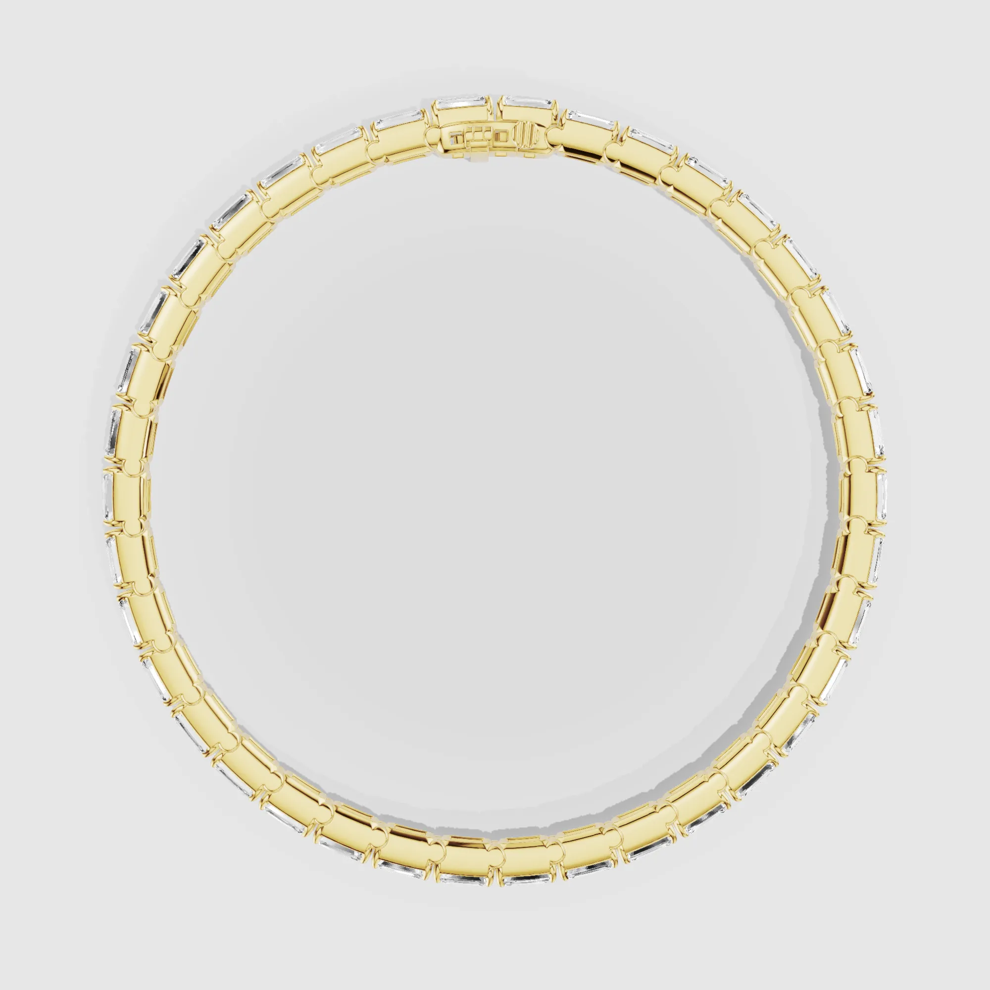 Horizontal Tennis Bracelet-Emerald Cut