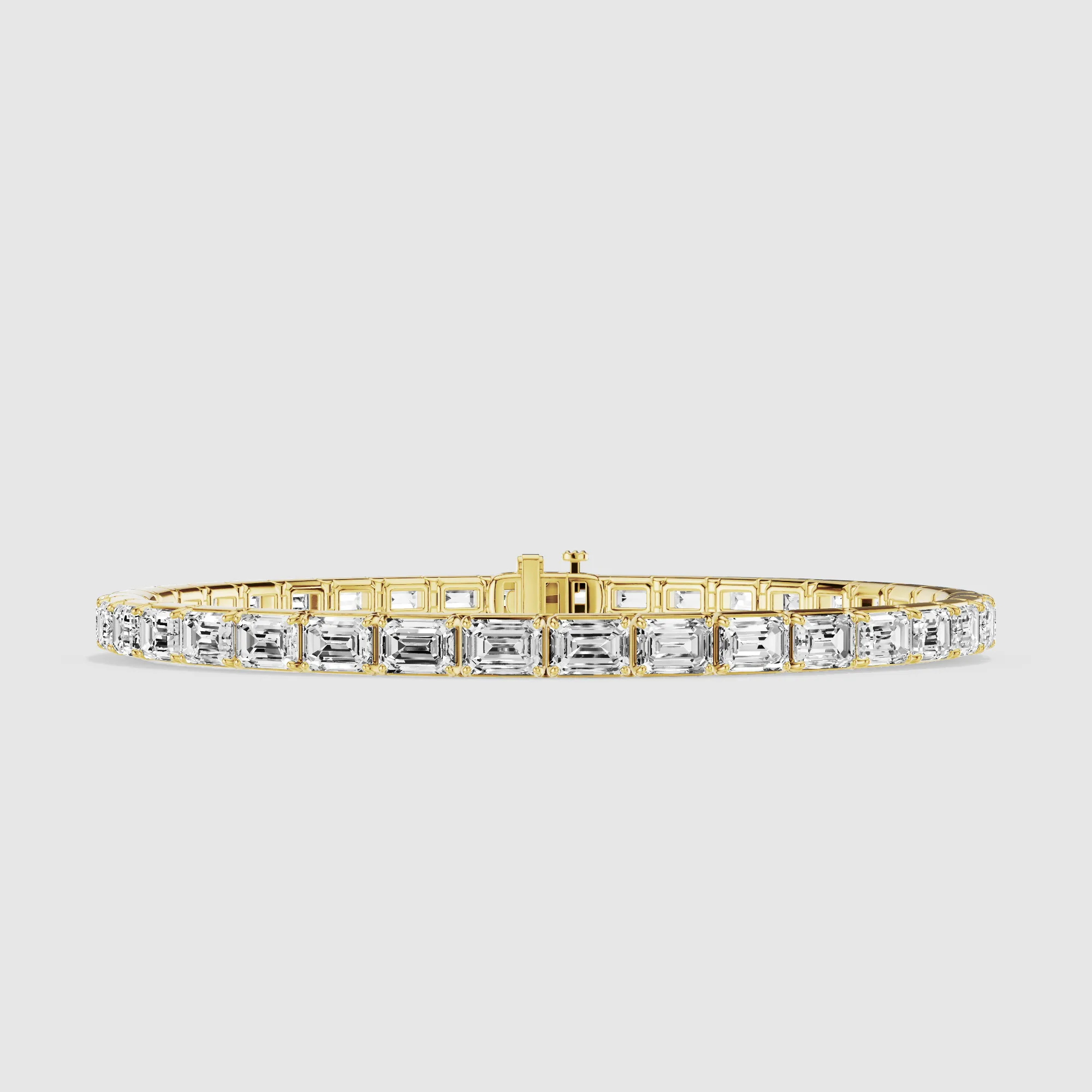 Horizontal Tennis Bracelet-Emerald Cut