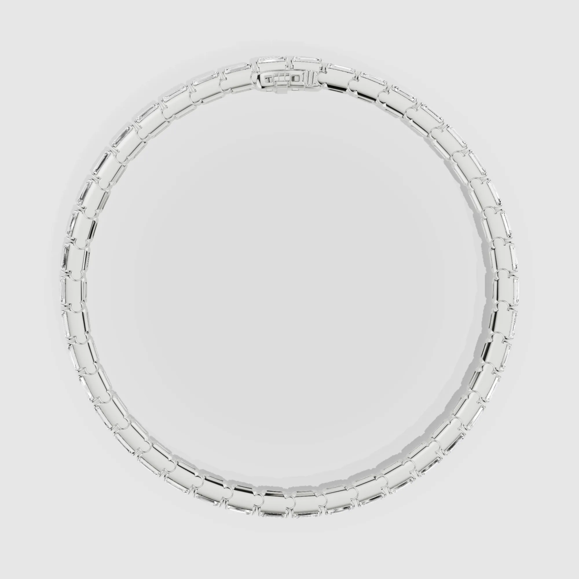 Horizontal Tennis Bracelet-Emerald Cut