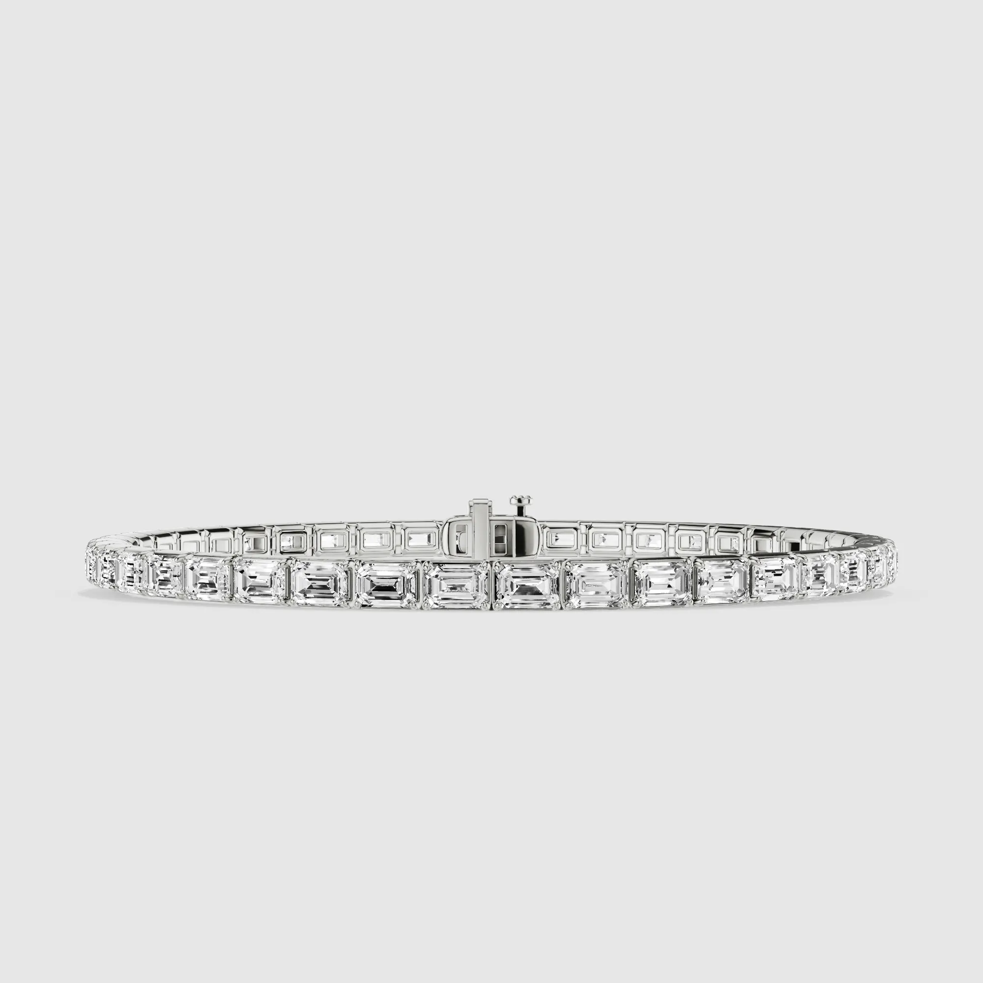 Horizontal Tennis Bracelet-Emerald Cut