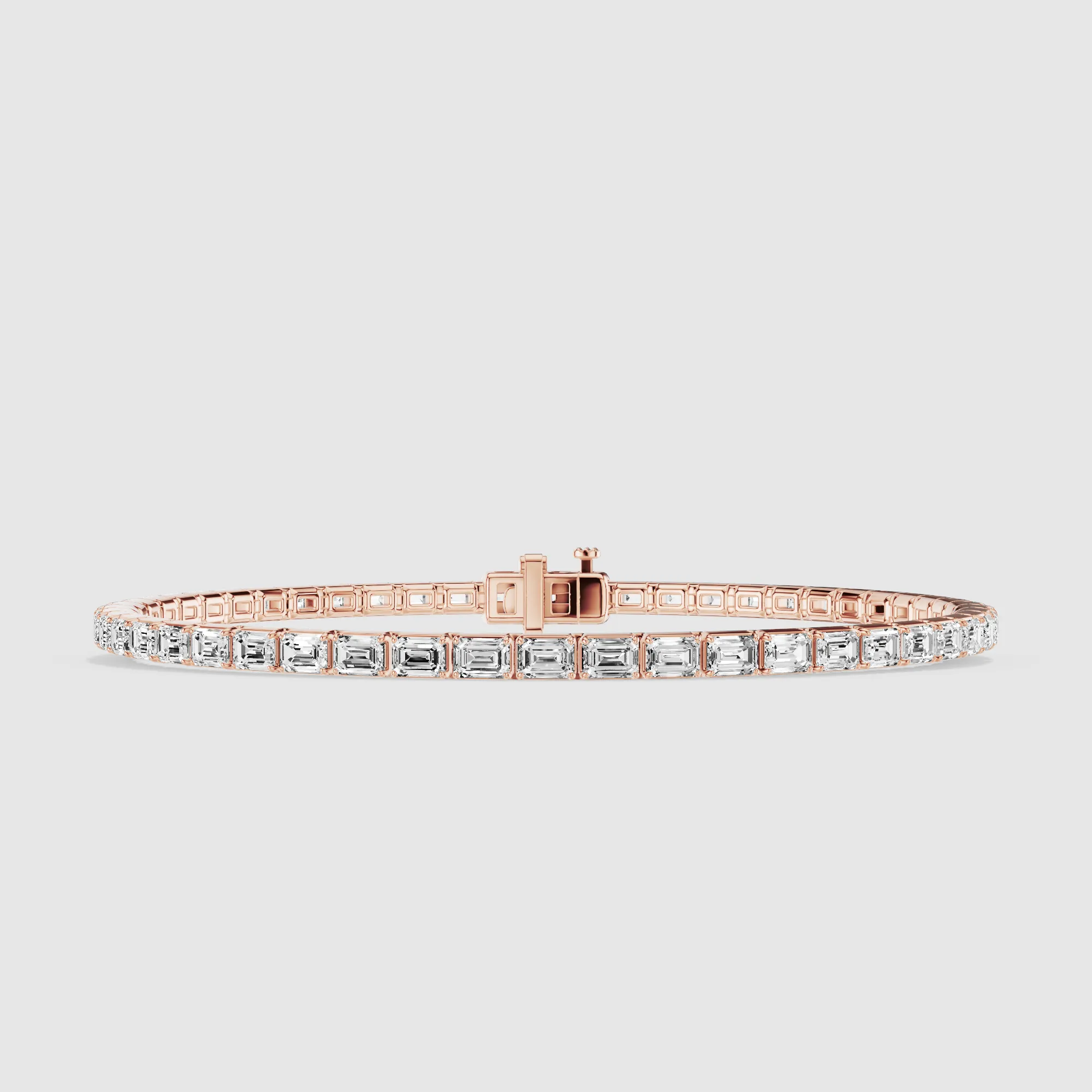 Horizontal Tennis Bracelet-Emerald Cut
