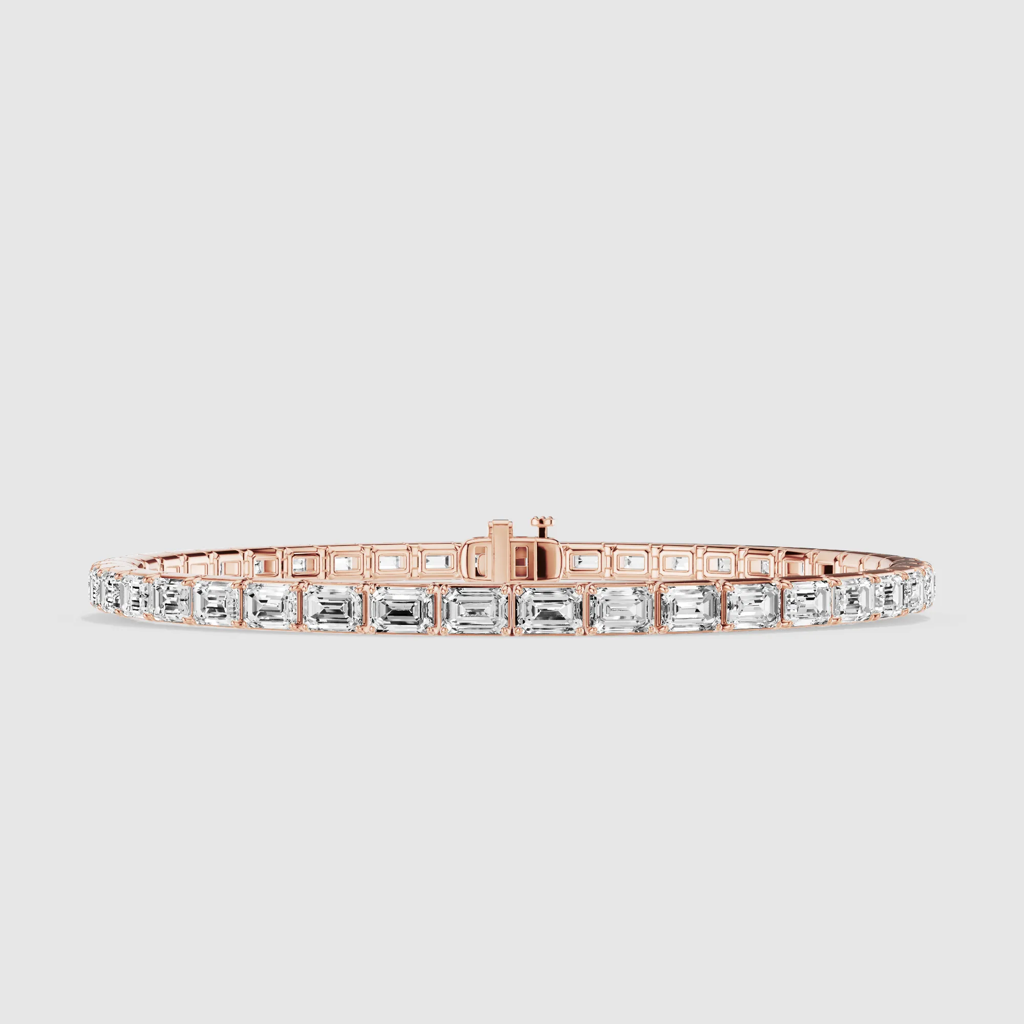 Horizontal Tennis Bracelet-Emerald Cut