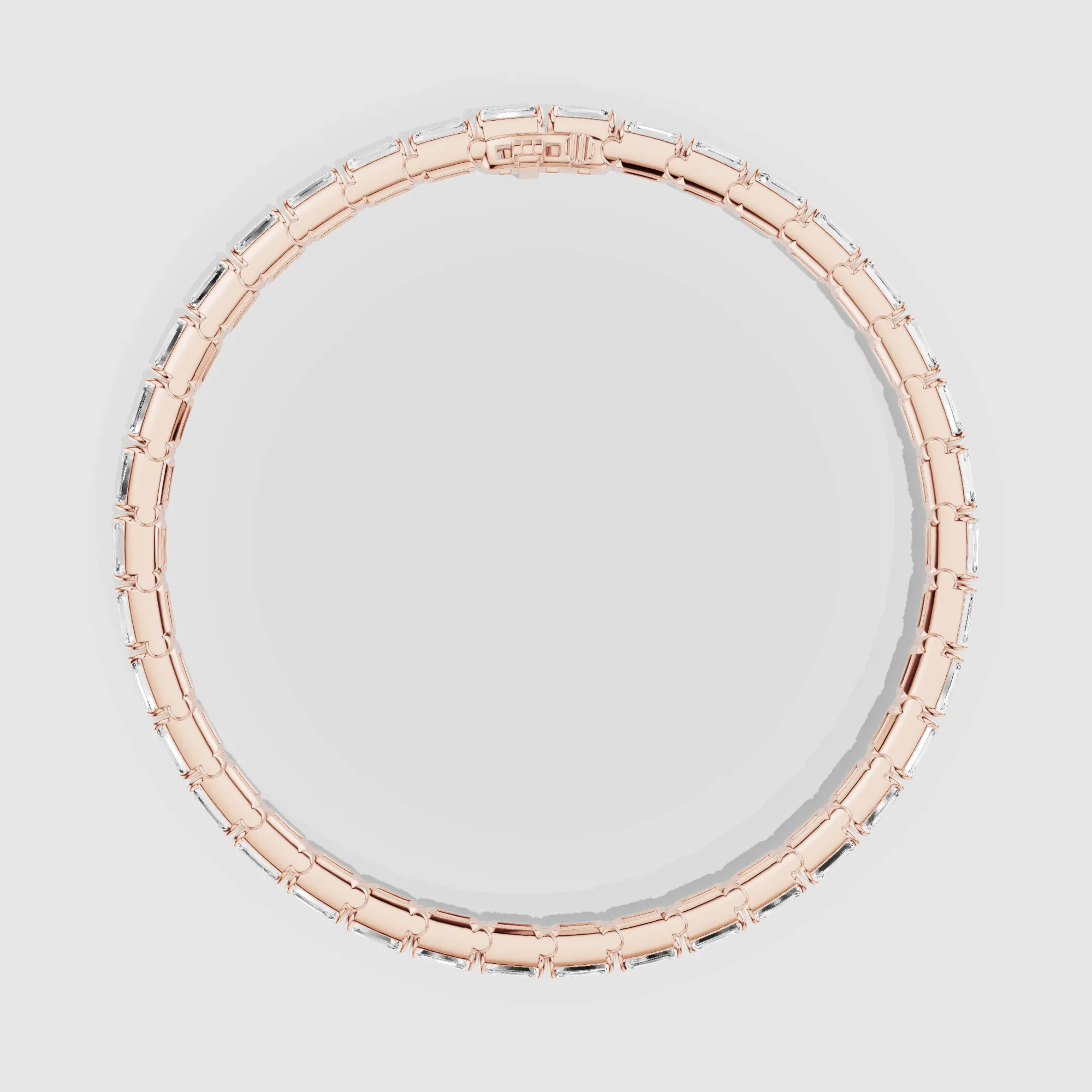 Horizontal Tennis Bracelet-Emerald Cut