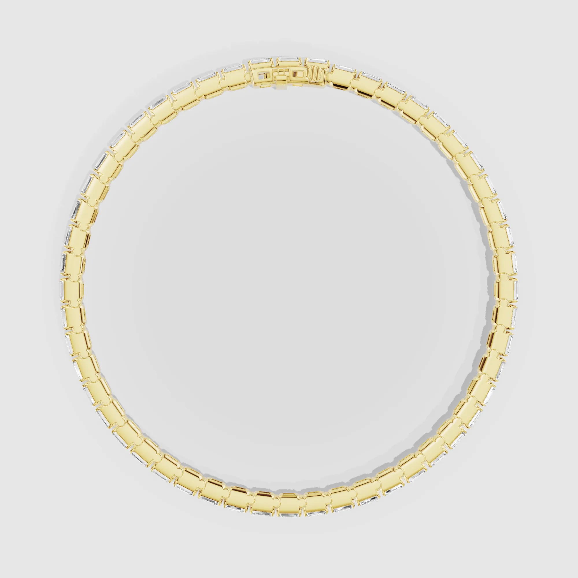 Horizontal Tennis Bracelet-Emerald Cut