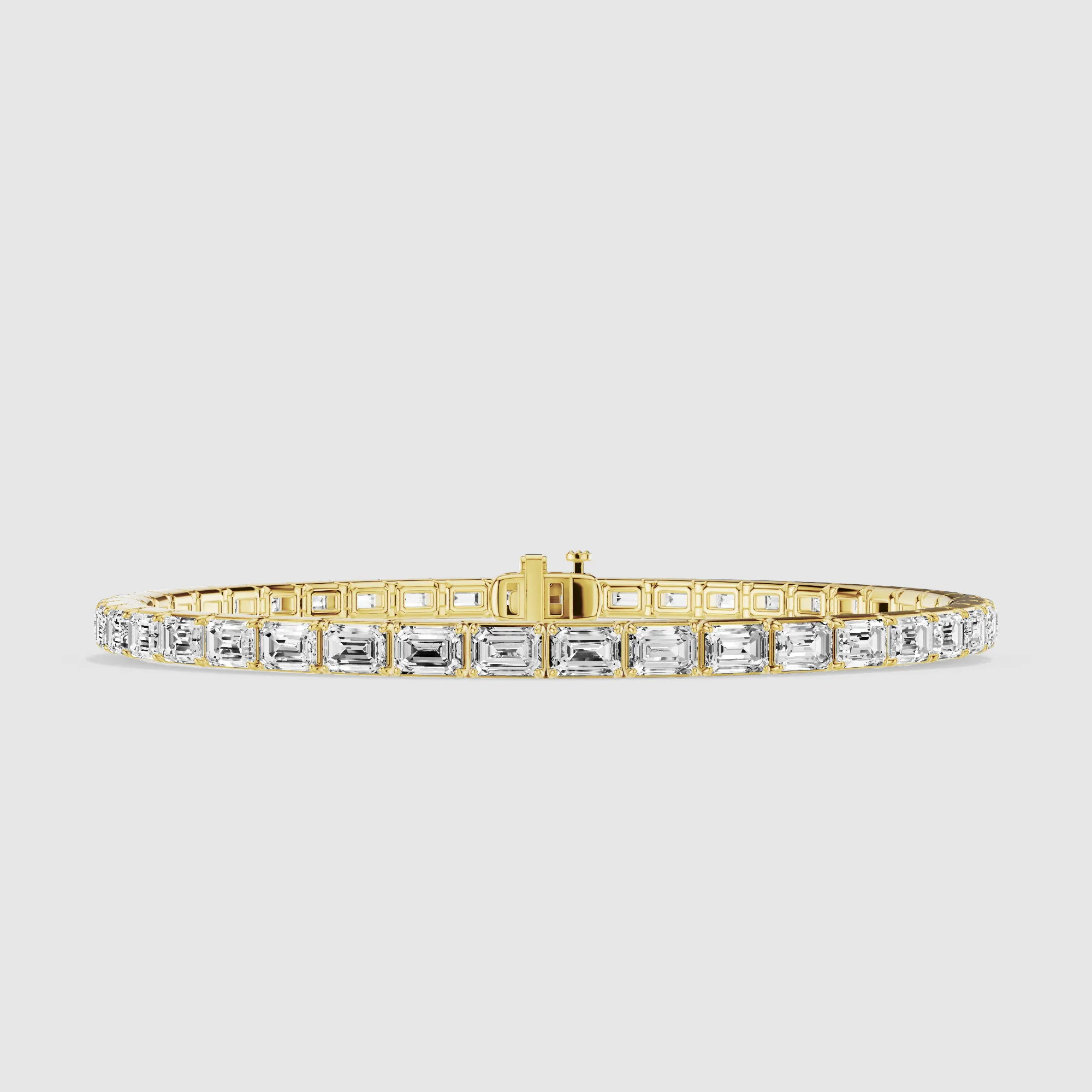 Horizontal Tennis Bracelet-Emerald Cut