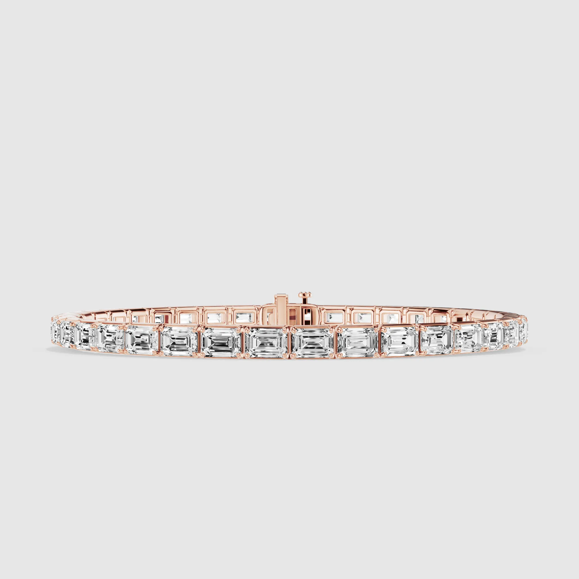 Horizontal Tennis Bracelet-Emerald Cut