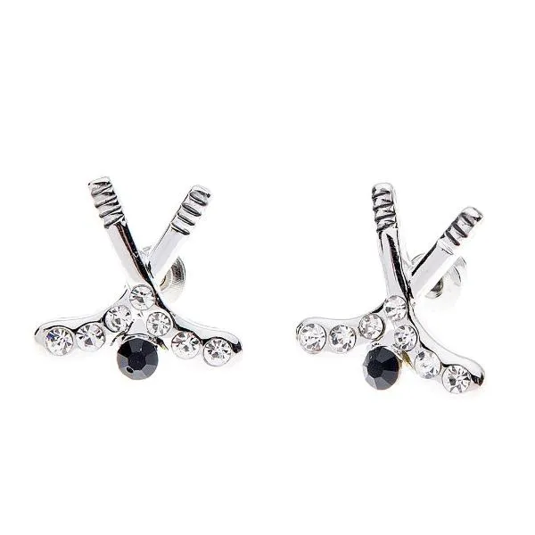 Ice Hockey Stick Earrings & Necklace Gift Bundle