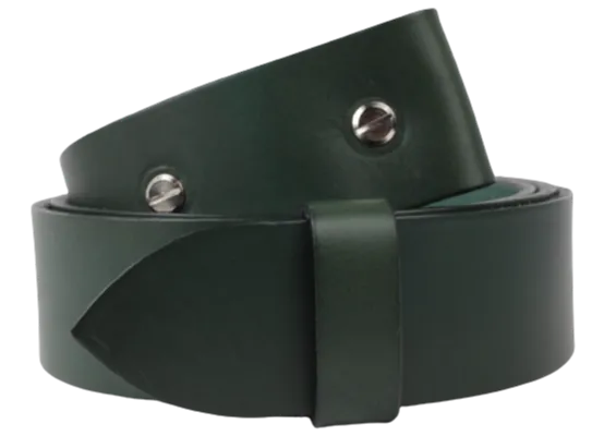 Interchangeable 1 Inch (25mm) Leather Belt Strap in Green Chicago Screws