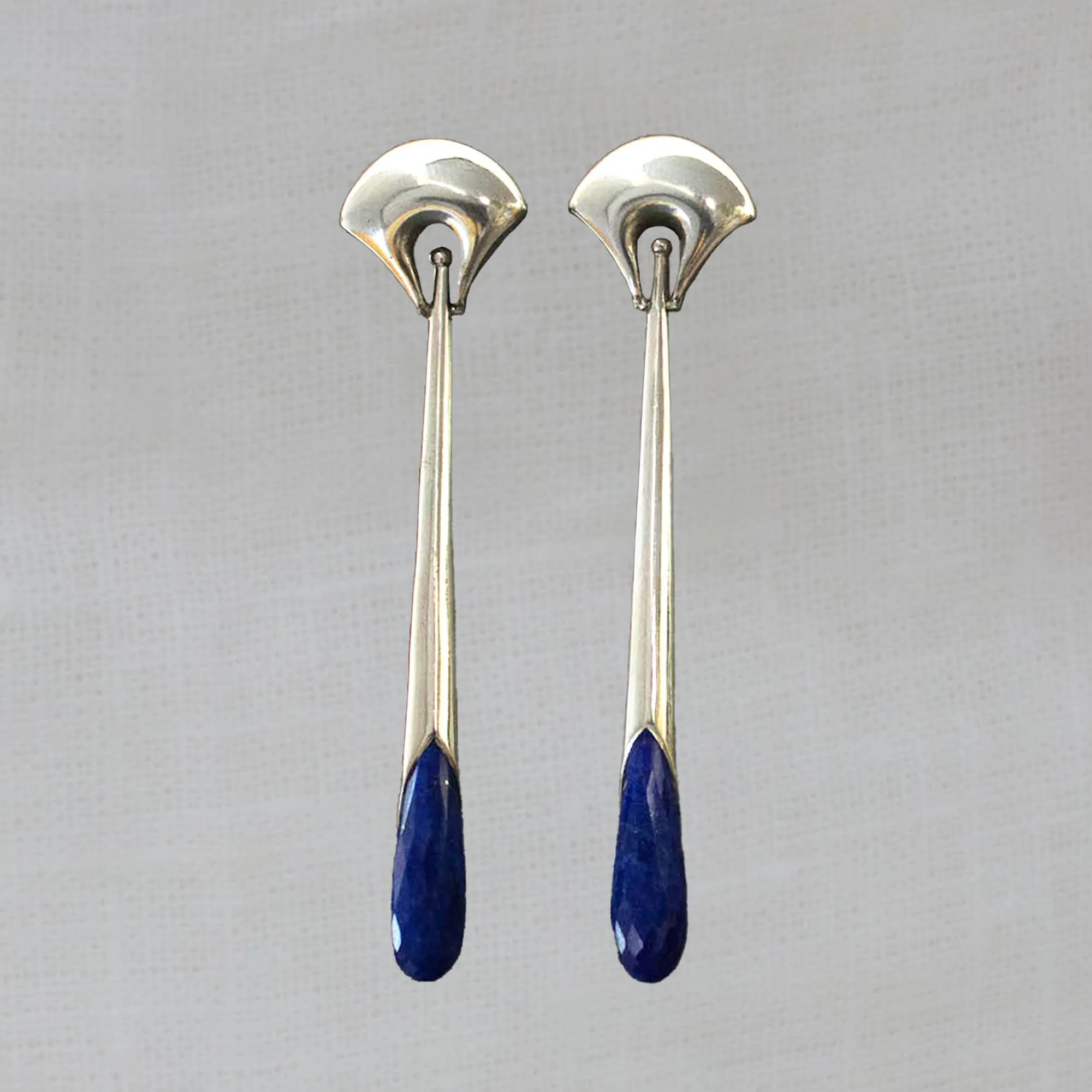 Lapis Lazuli Art Deco Earrings