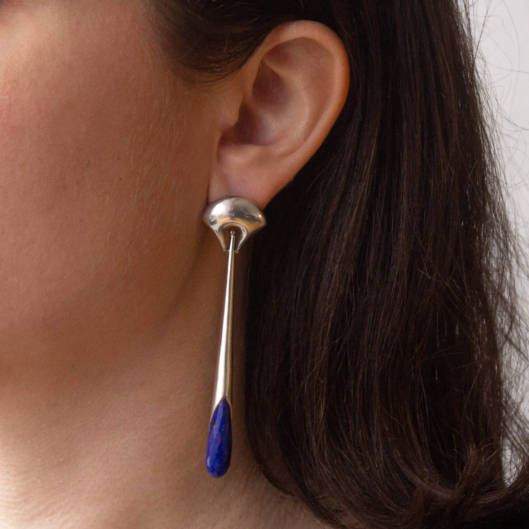 Lapis Lazuli Art Deco Earrings