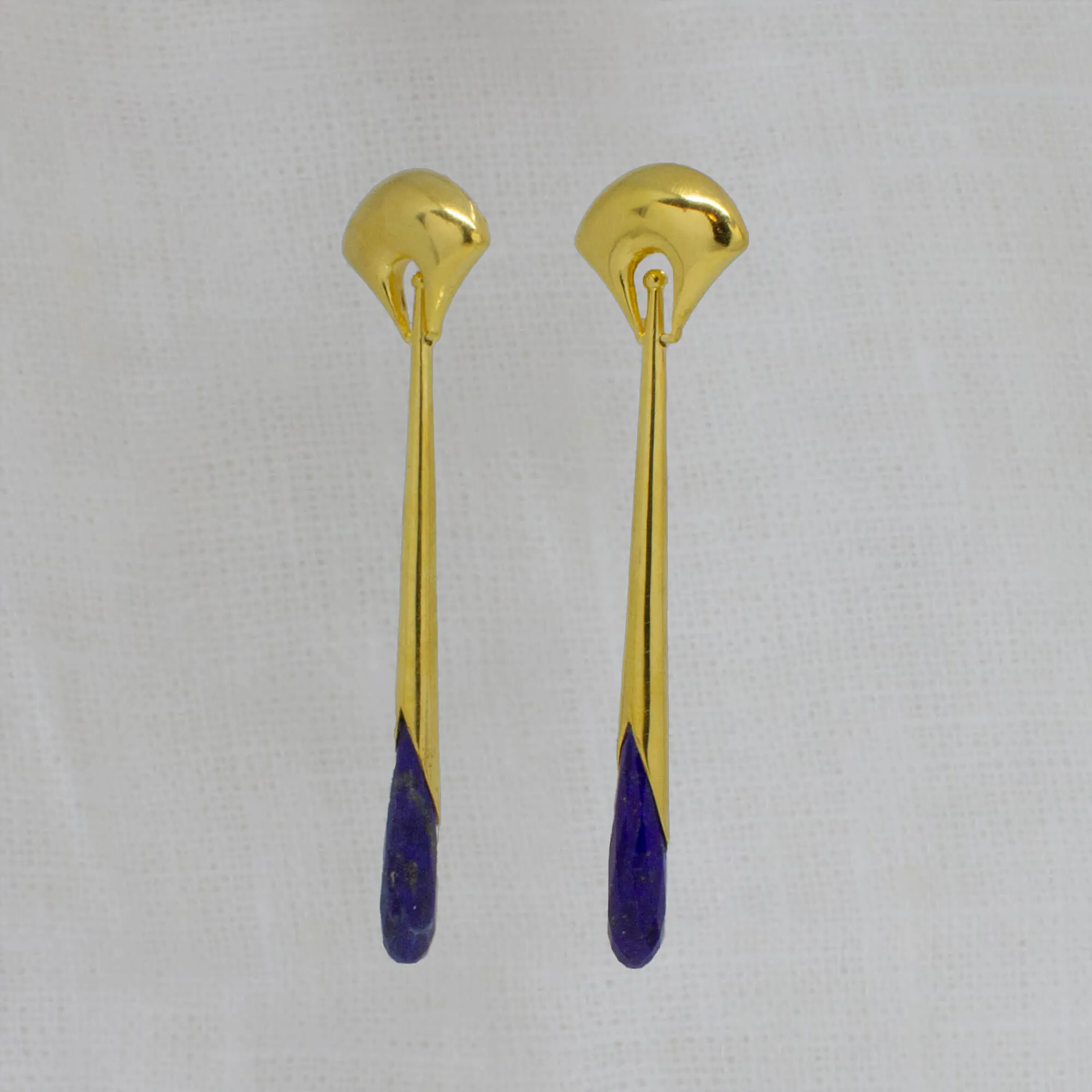 Lapis Lazuli Art Deco Earrings