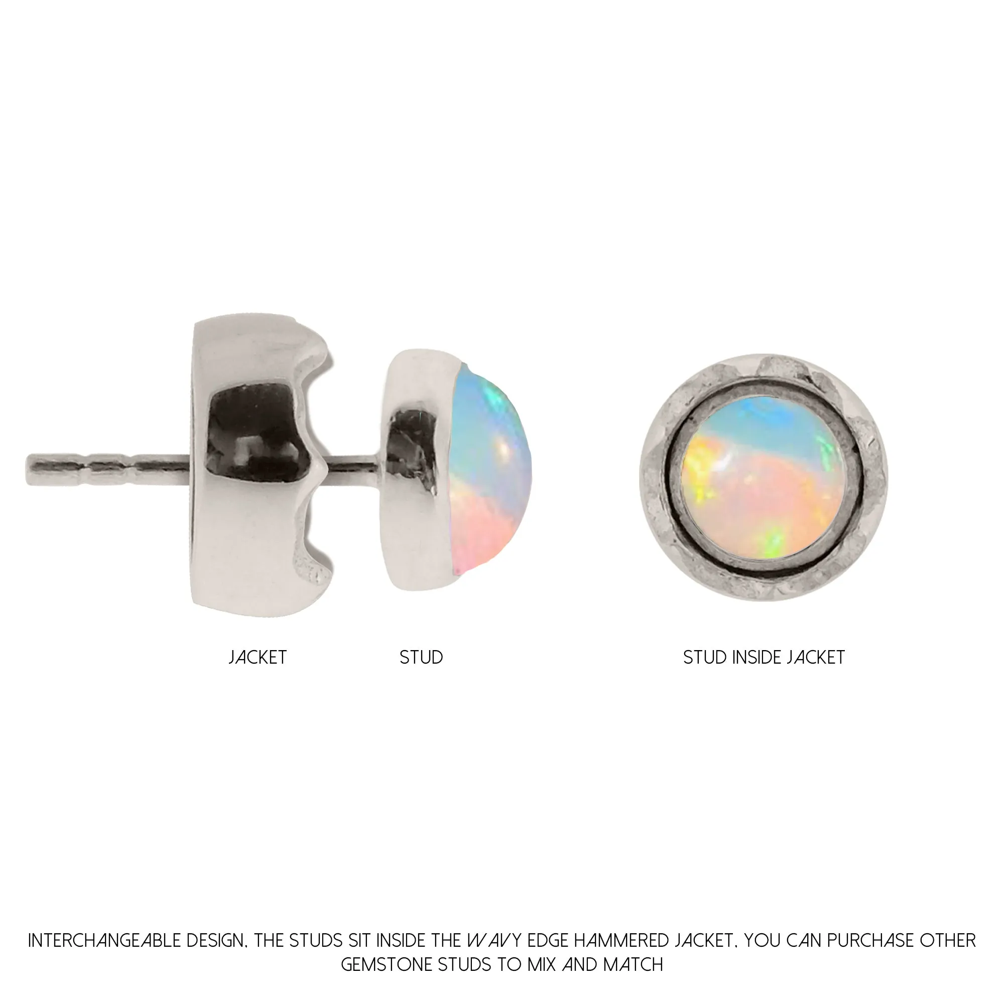 Maya Stud Earrings - Opal