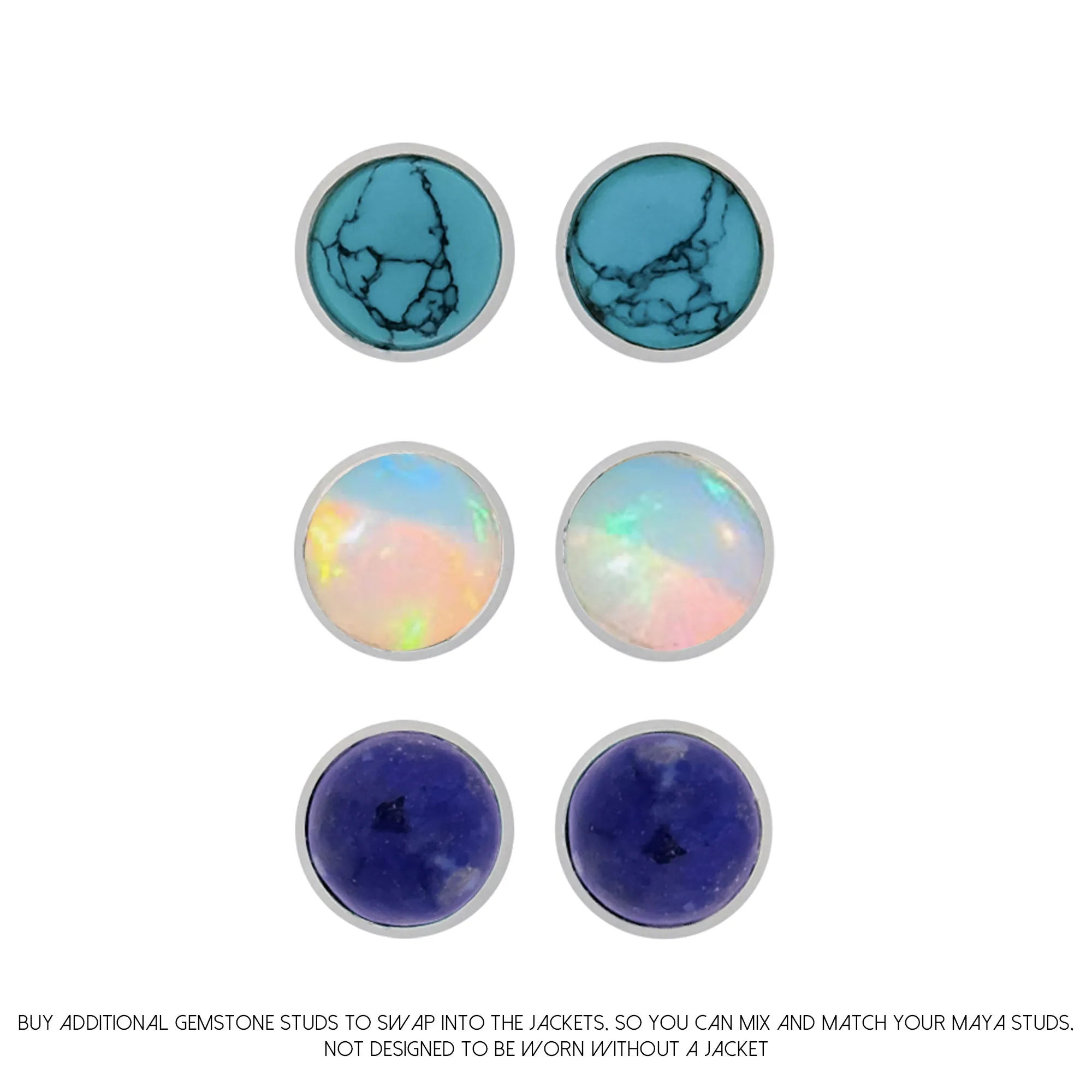 Maya Stud Earrings - Opal
