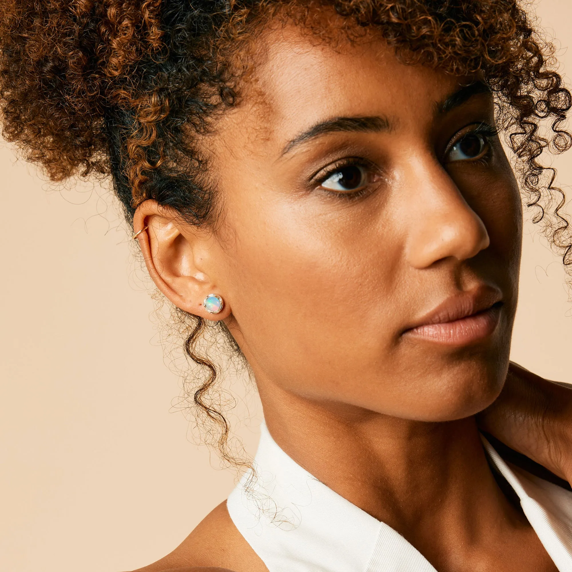 Maya Stud Earrings - Opal