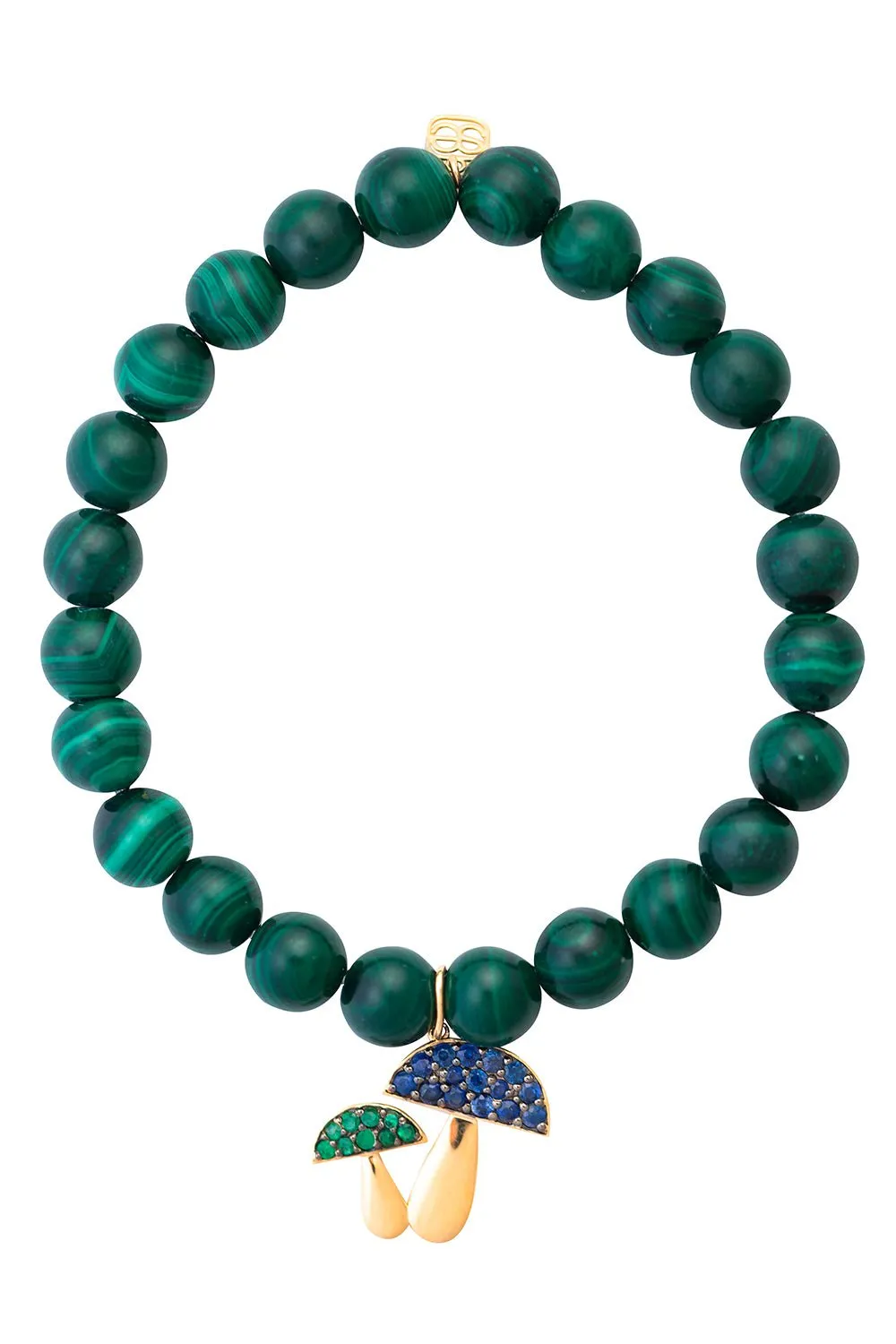 Mushroom Malachite Charm Bracelet