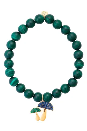 Mushroom Malachite Charm Bracelet
