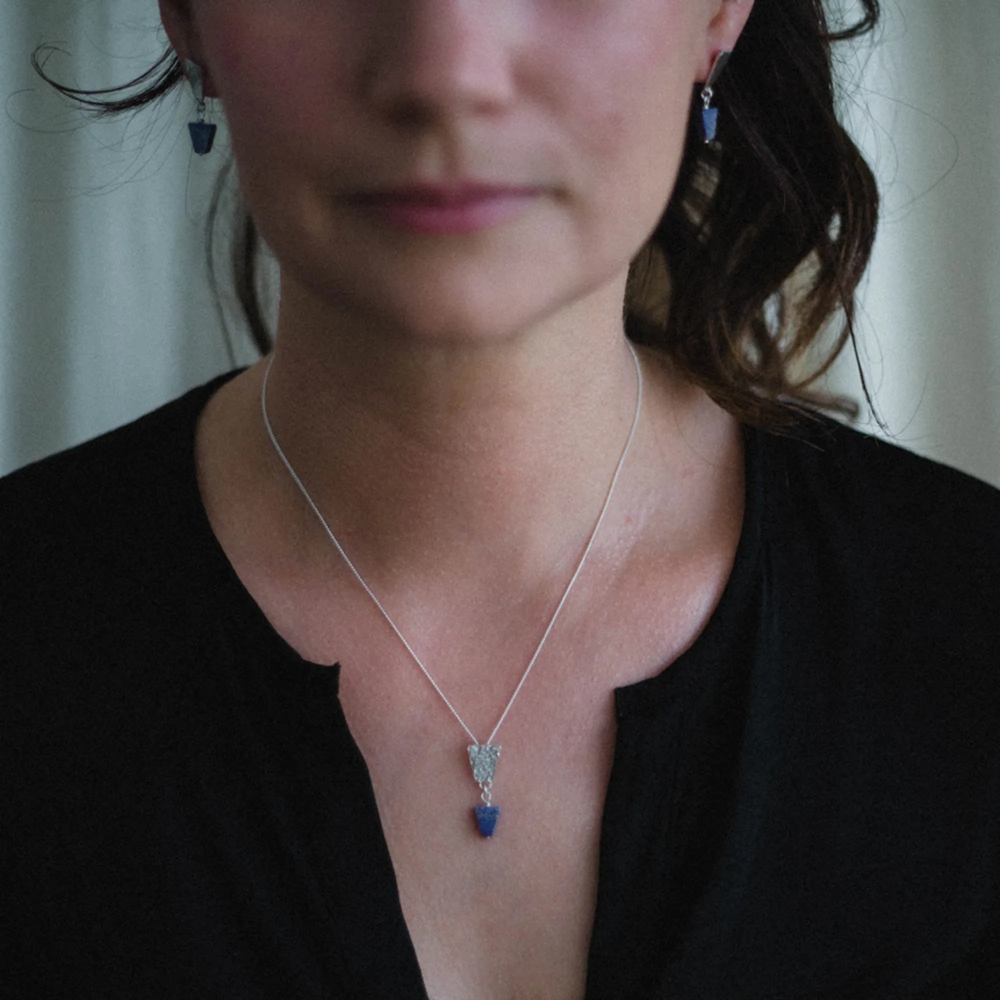 Nefertiti Lapis Lazuli Drop Earrings