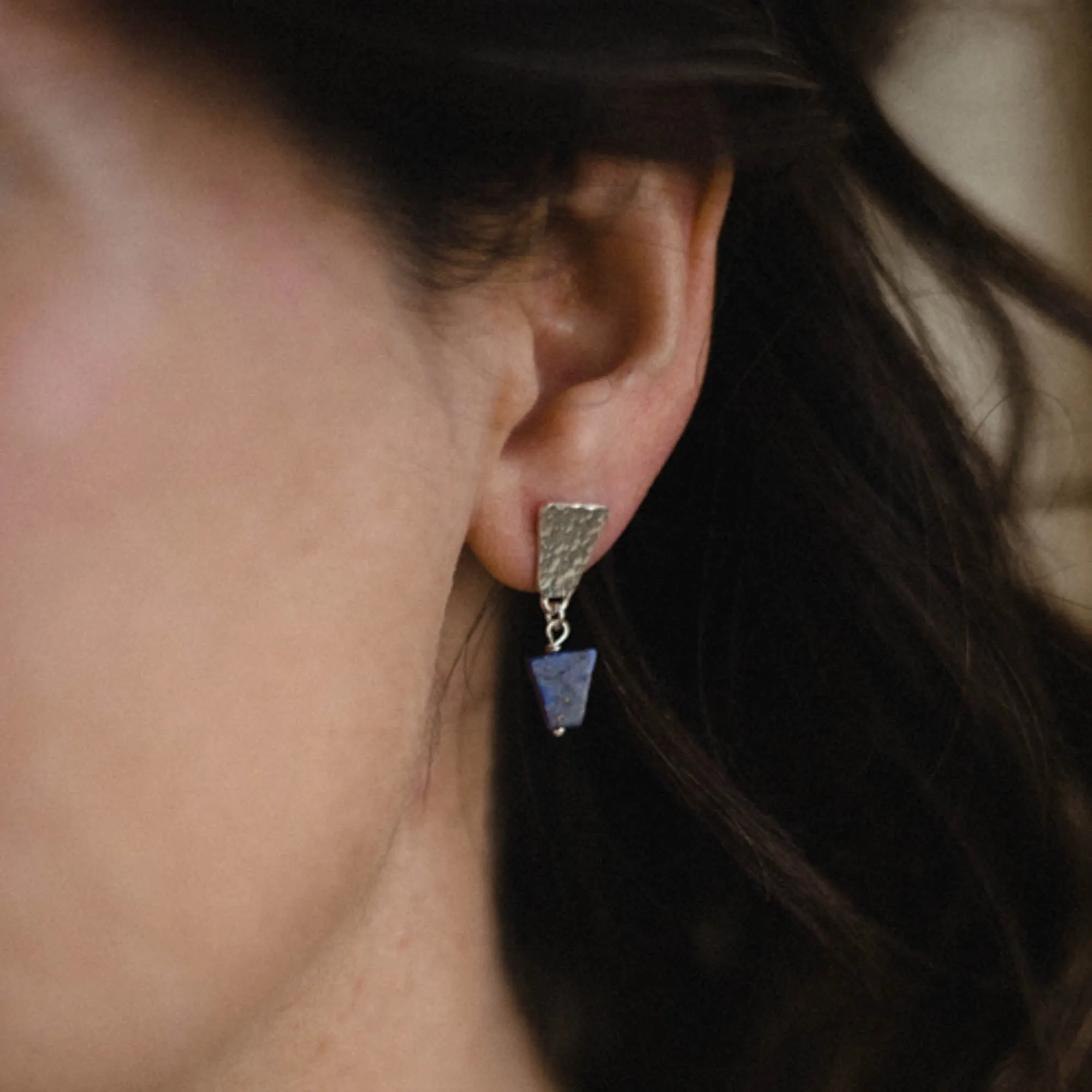 Nefertiti Lapis Lazuli Drop Earrings