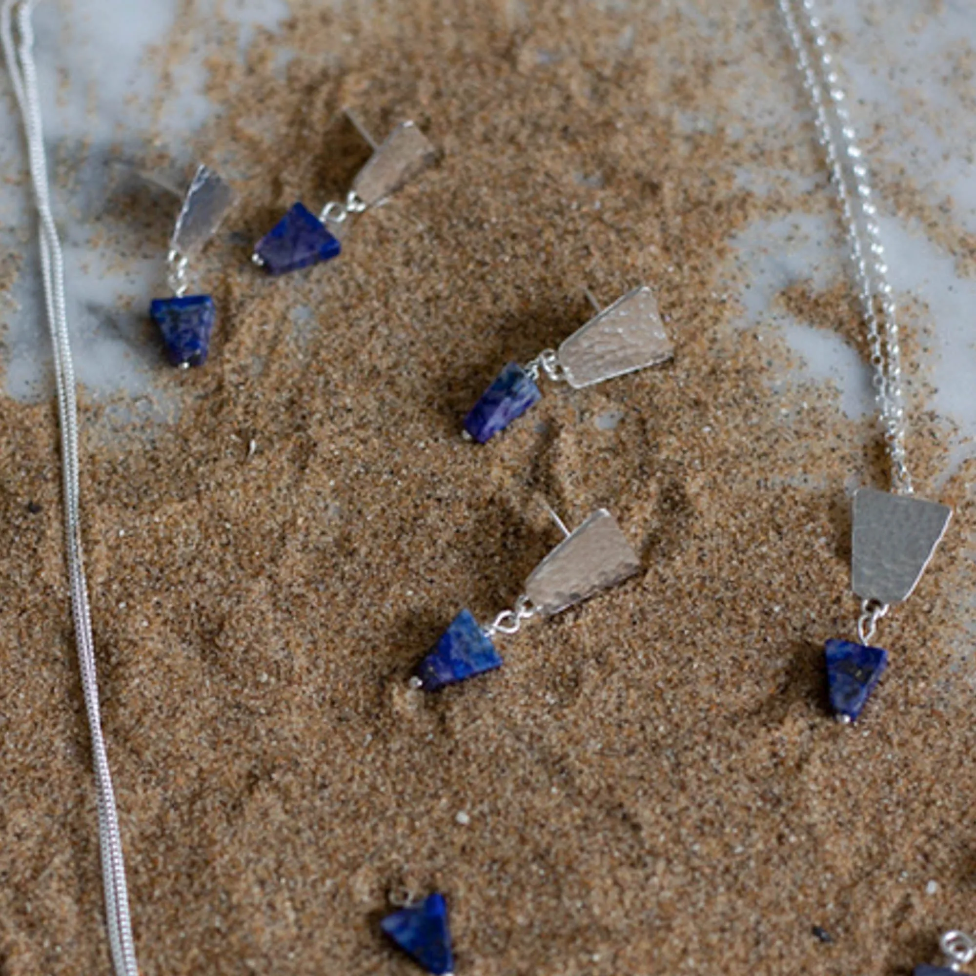 Nefertiti Lapis Lazuli Drop Earrings