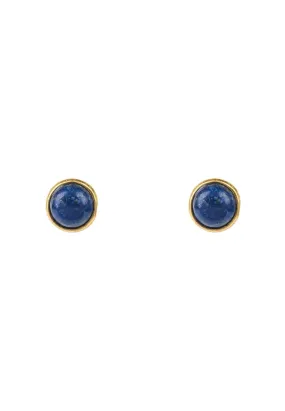 Petite Gemstone Earrings Gold Lapis Lazuli