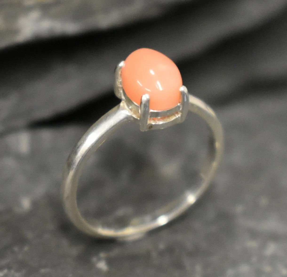 Pink Coral Ring - Angel Skin Coral Ring - Vintage Promise Ring