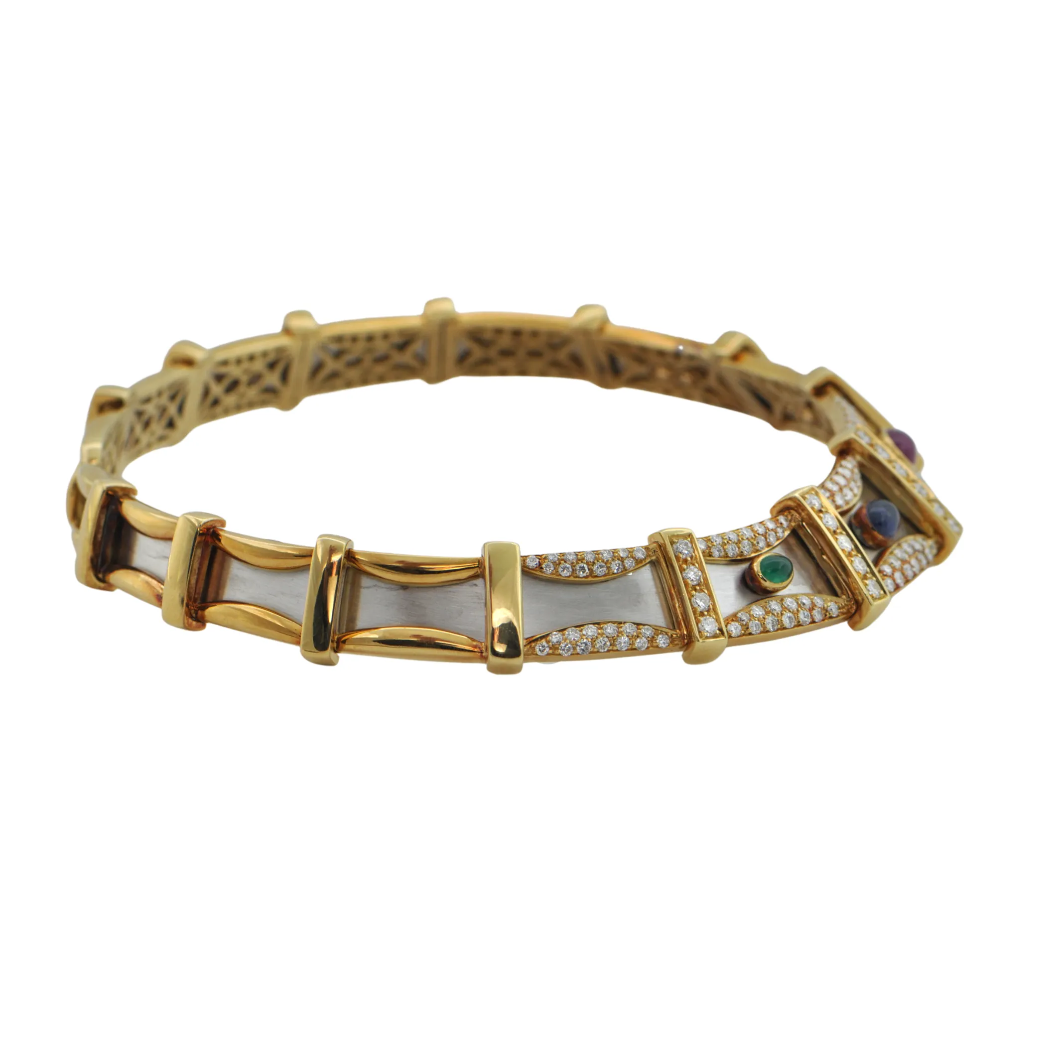 Precious Gem 18K Yellow and White Gold Collar Necklace