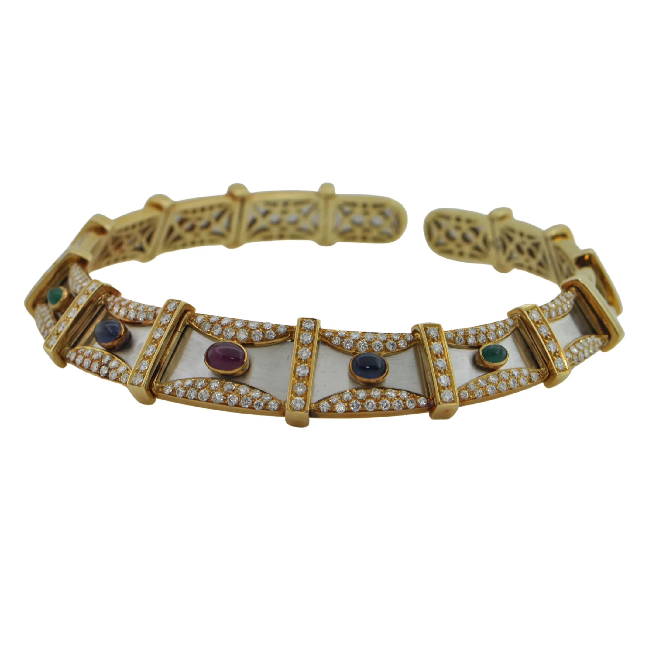 Precious Gem 18K Yellow and White Gold Collar Necklace