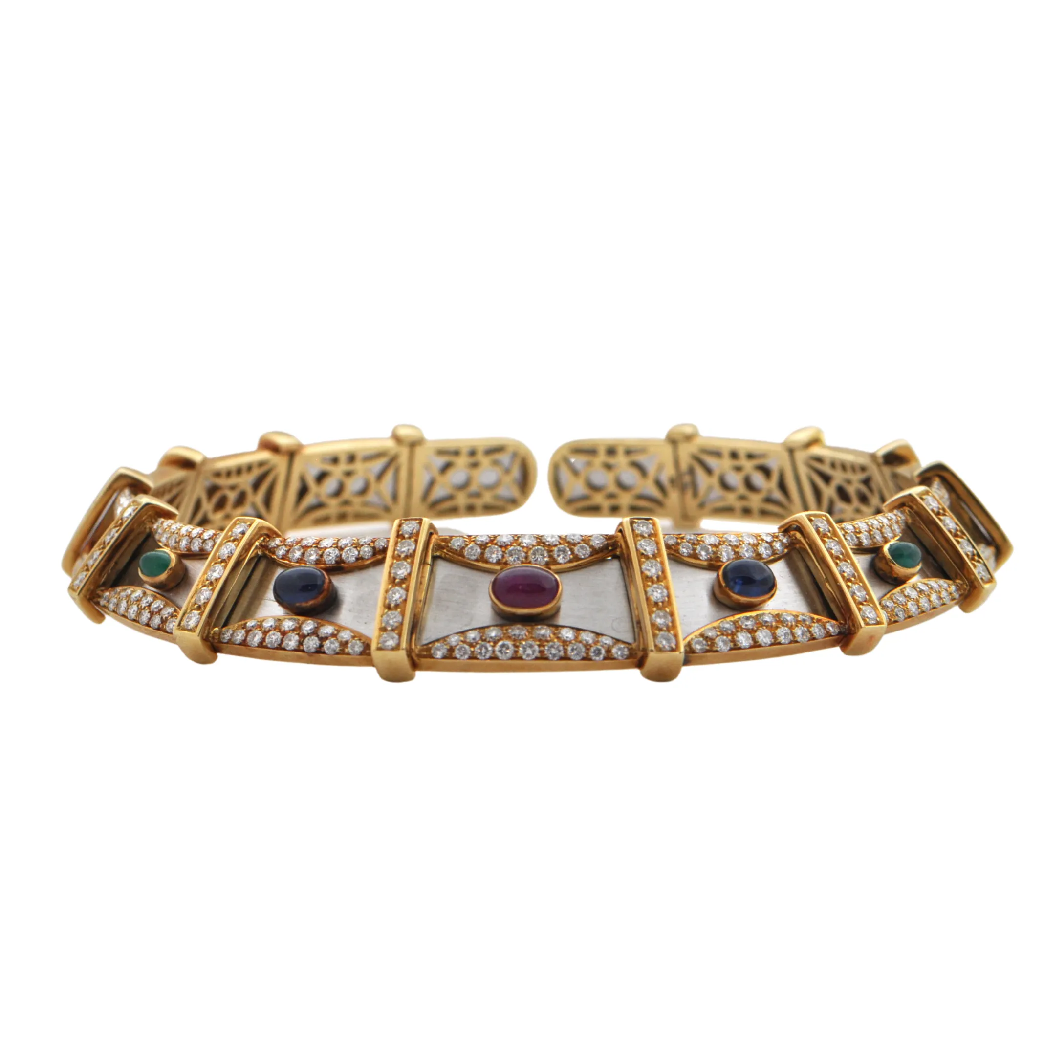 Precious Gem 18K Yellow and White Gold Collar Necklace