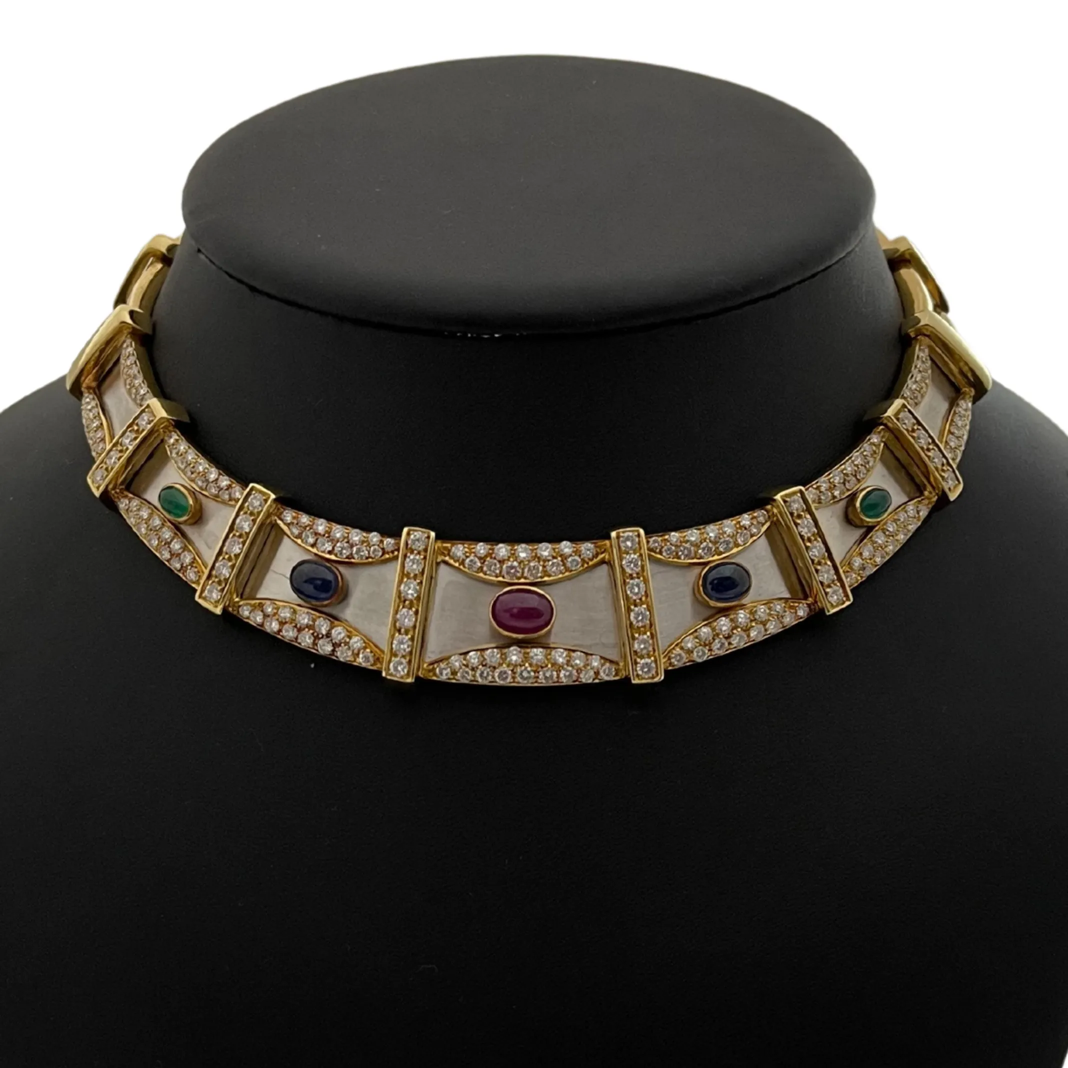 Precious Gem 18K Yellow and White Gold Collar Necklace