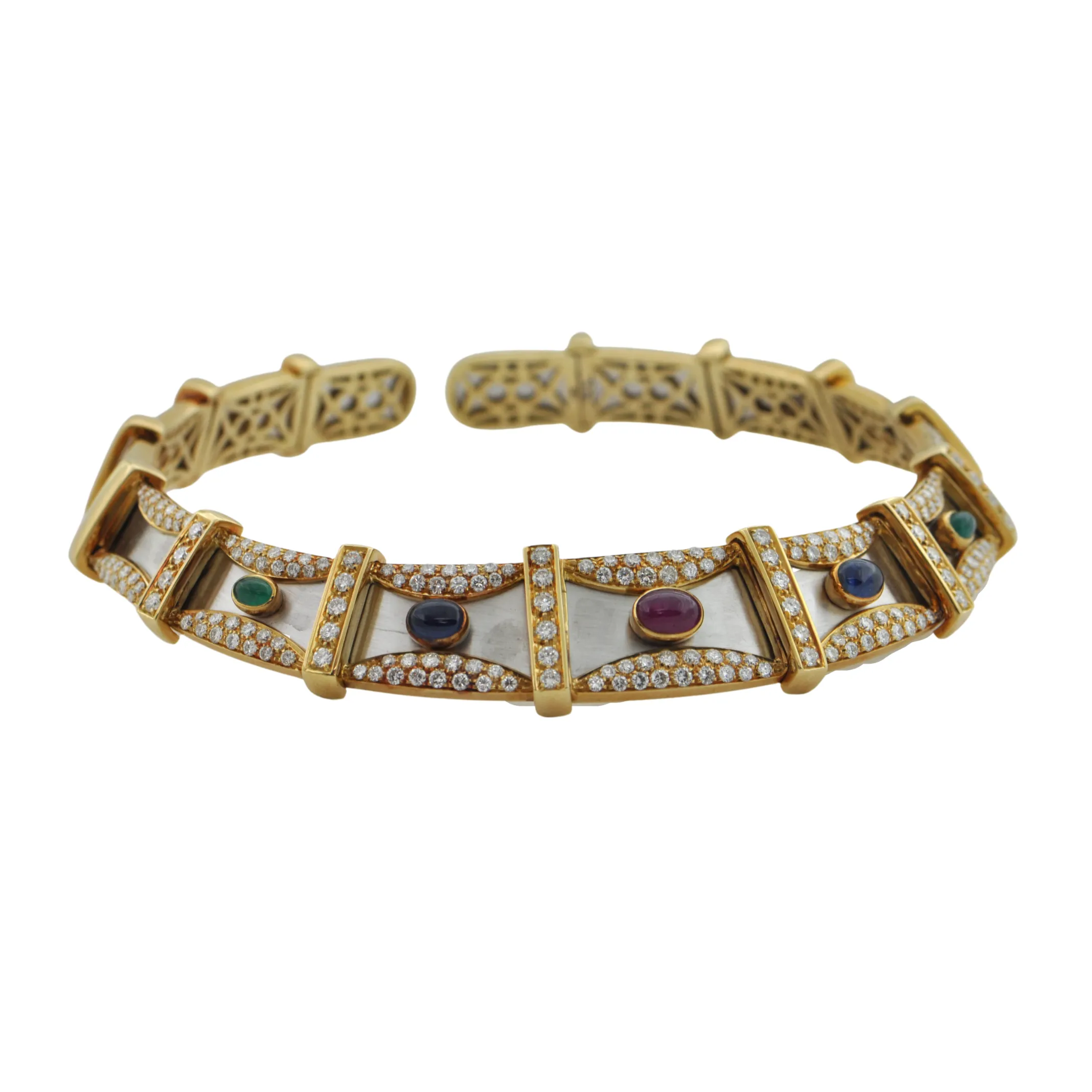 Precious Gem 18K Yellow and White Gold Collar Necklace