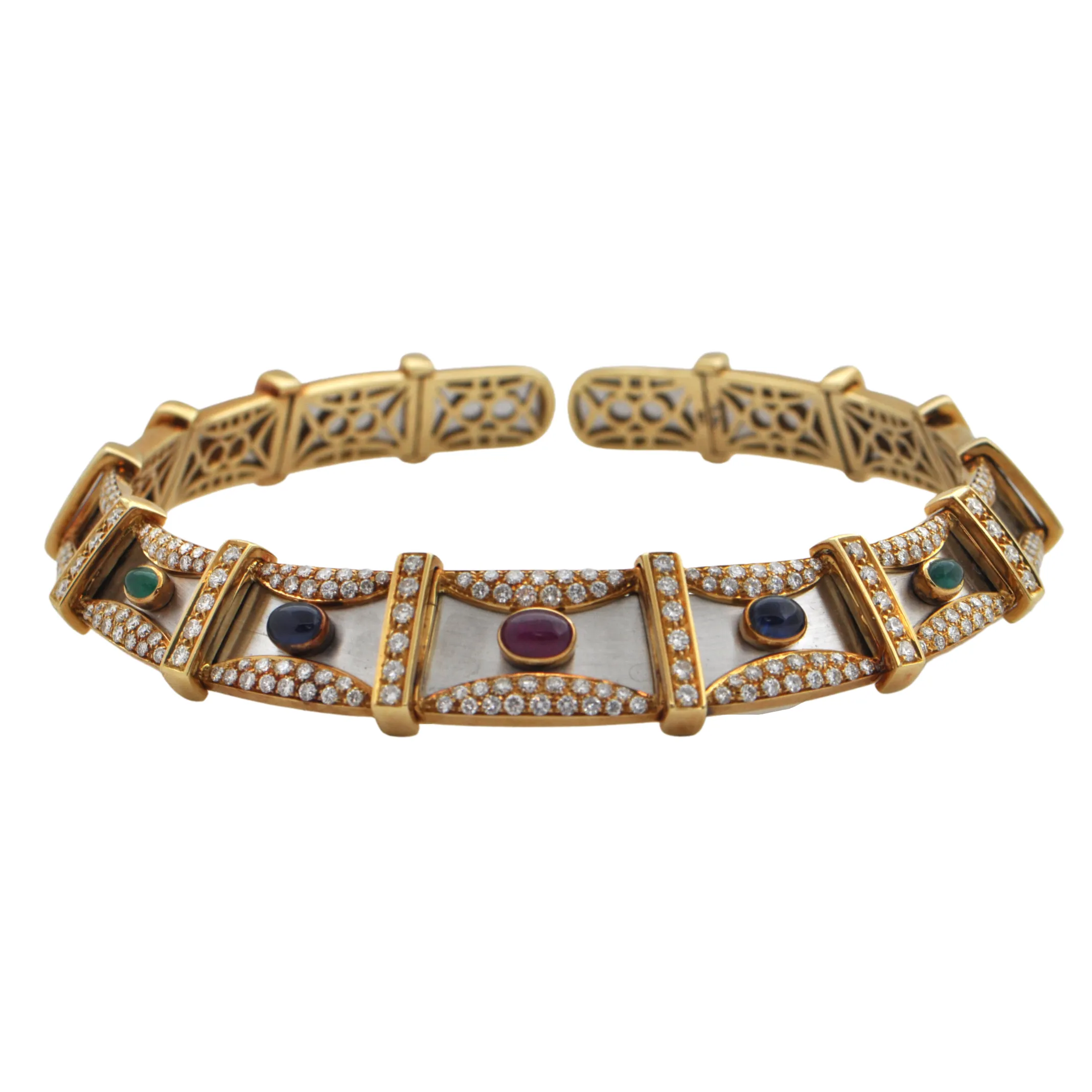 Precious Gem 18K Yellow and White Gold Collar Necklace