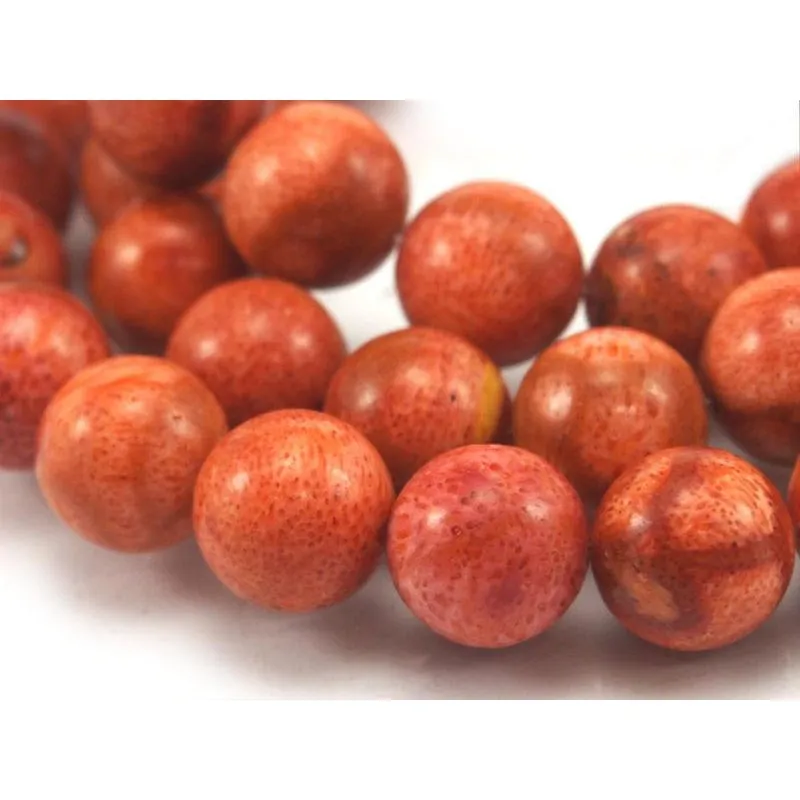 Sponge Coral Smooth Rounds 10mm Strand