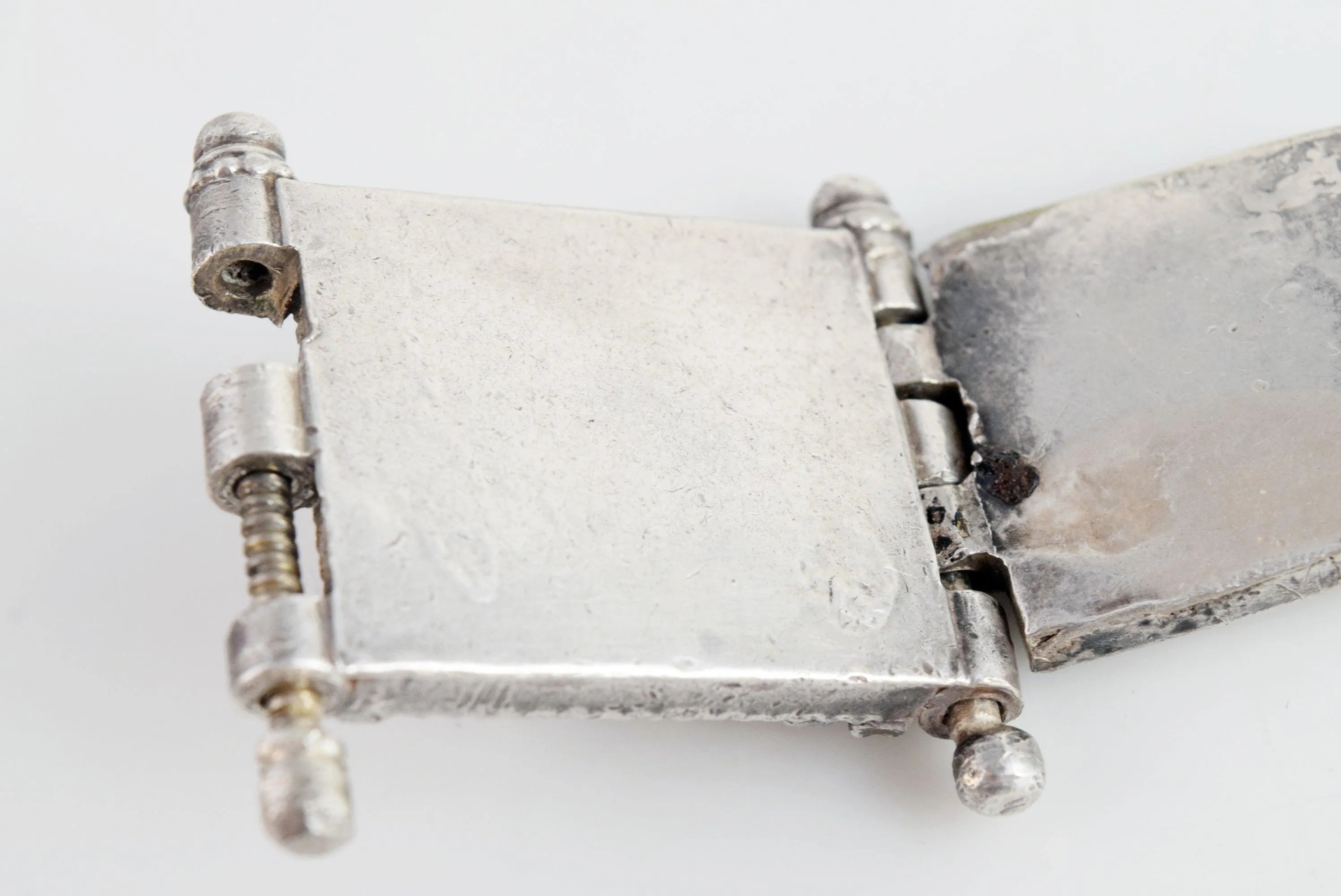 Vintage Knitted Silver Bracelet from Tamil Nadu, India
